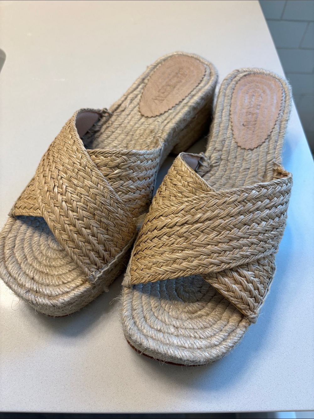 J Crew Made in Spain Block Heel Espadrilles 8 8.5